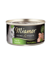 MIAMOR Feine Filets Naturell Tuna&Vegetables - Pâtée thon et légumes dans leur sauce 80g
