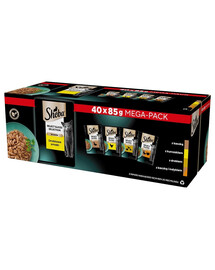 SHEBA Selection Select Slices Arômes de volaille 40x85 g en morceaux de sauce avec : canard, poulet, volaille, canard et dinde pour chats adultes