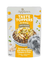 APPLAWS Dog Pouch Taste Toppers - Nourriture humide Blanc de poulet & légumes en sauce - 85 g