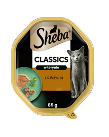 SHEBA Classics 22x85 g en terrine avec du chevreuil