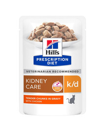 HILL'S Prescription Diet Feline k/d Kidney Care avec poulet 12x85 g en sachets