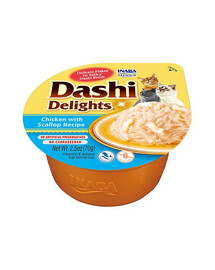 INABA Cat Dashi Delights - bouillon poulet et noix de Saint-Jacques - 70 g