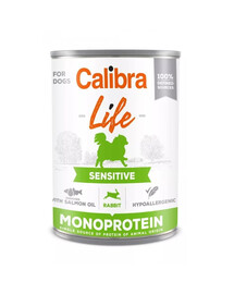 CALIBRA Dog Life Sensitive Rabbit - pour chiens ayant un système digestif sensible - 400 g
