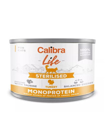 CALIBRA Cat Life Sterilised Turkey - avec de la dinde pour les chats stérilisés - 200 g