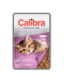 CALIBRA Cat Premium Line Kitten Salmon - avec saumon pour chatons - 100 g