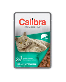 CALIBRA Cat Premium Line Sterilised Liver - avec foie pour chats stérilisés - 100 g