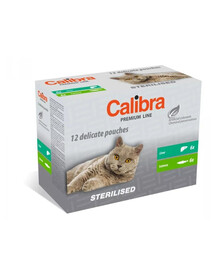 CALIBRA Cat Premium Line Sterilised Multipack - sachets pour chats stérilisés - 12x100 g