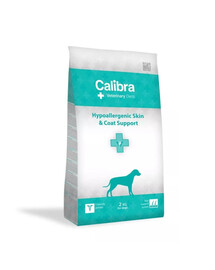 CALIBRA Veterinary Diet Dog Hypoallergenic Skin&Coat Support - pour soutenir la fonction cutanée et le pelage - 2 kg