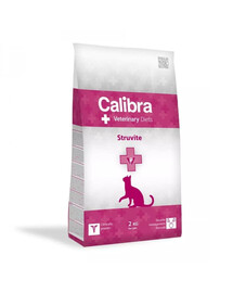 CALIBRA Veterinary Diet Cat Struvite - pour chats recommandée pour dissoudre les calculs de struvite afin de prévenir leur reformation - 2 kg