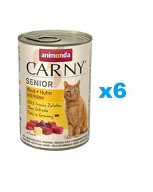 ANIMONDA Carny Senior Boeuf, poulet et fromage 6x400 g