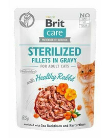 BRIT Care Sterilised Fillets in gravy - lapin en sauce pour chats stérilisés - 24 x 85 g