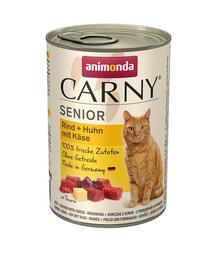 ANIMONDA Carny Senior Bœuf, poulet et fromage 400 g pour les chats âgés de 7 ans et plus
