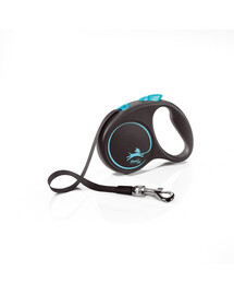 FLEXI Laisse Black Design S Sangle 5m Bleu