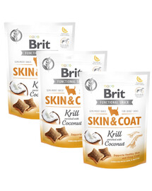 BRIT Care Dog Functional Snack skin&coat Krill 3x150 g Traitements capillaires à base de krill