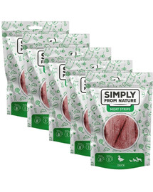 SIMPLY FROM NATURE Meat Strips - Bande de viande de canard pour chiens - 5x80 g