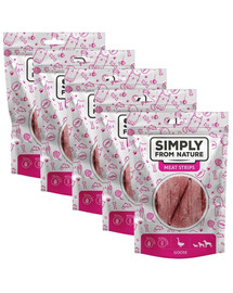 SIMPLY FROM NATURE Meat Strips - Bande de viande d'oie pour chiens - 5x80 g