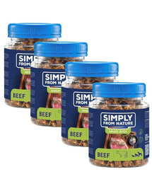 SIMPLY FROM NATURE Smart Bites - Friandises de bœuf pour chiens - 4x130 g