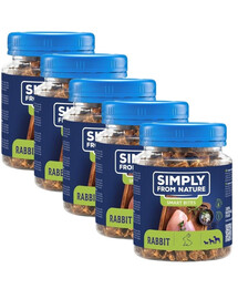 SIMPLY FROM NATURE Smart Bites - Friandises de lapins pour chiens - 5x130 g