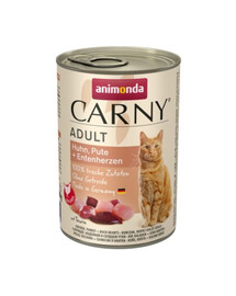 ANIMONDA Carny Adult Coeurs de poulet, dinde et canard 400g