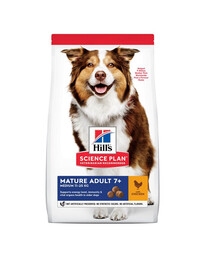 HILL'S Science Plan Canine Mature Adult Chicken New 14 kg pour chiens âgés + 2 boîtes de conserve et un spray Ajax OFFERTS
