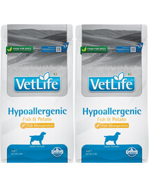 FARMINA Vet life Hypoallergénique poisson&pomme de terre - nourriture pour chiens allergiques - 2x2 kg