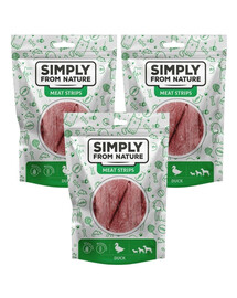 SIMPLY FROM NATURE Meat Strips - Bandes de viande de canard pour chiens - 3x80 g