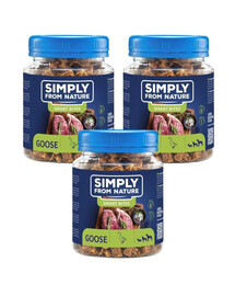 SIMPLY FROM NATURE Smart Bites - Friandises à base de viande d'oie pour chiens - 3x130 g