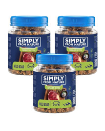 SIMPLY FROM NATURE Smart Bites - Friandises à base de viande de sanglier pour chiens - 3x130 g