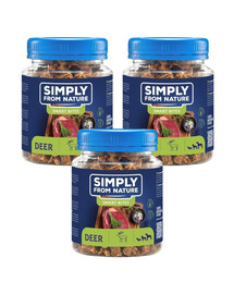 SIMPLY FROM NATURE Smart Bites - Friandises à base de viande de cerf pour chiens - 3x130 g
