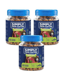SIMPLY FROM NATURE Smart Bites - Friandises à base de viande de chevreuil pour chiens - 3x130 g