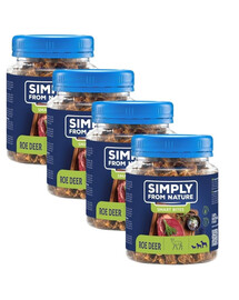 SIMPLY FROM NATURE Smart Bites - Friandises de viande de chevreuil pour chiens - 4x130 g