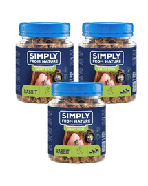 SIMPLY FROM NATURE Smart Bites - Friandises à base de viande de lapin pour chiens - 3x130 g
