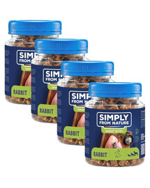 SIMPLY FROM NATURE Smart Bites - Friandises de viande de lapin pour chiens - 4x130 g
