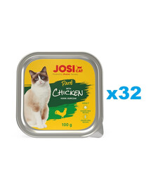 JOSERA JosiCat Pâté de poulet pour chats 32x100g