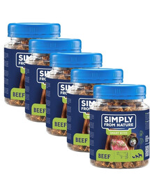 SIMPLY FROM NATURE Smart Bites - Friandises de bœuf pour chiens - 5x130 g
