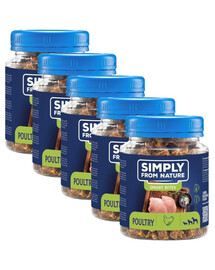 SIMPLY FROM NATURE Smart Bites - Friandises de volailles pour chiens - 5x130 g