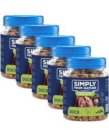 SIMPLY FROM NATURE Smart Bites - Friandises de canard pour chiens - 5x130 g