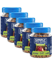 SIMPLY FROM NATURE Smart Bites - Friandises de sanglier pour chiens - 5x130 g