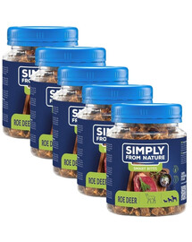SIMPLY FROM NATURE Smart Bites - Friandises de chevreuil pour chiens - 5x130 g