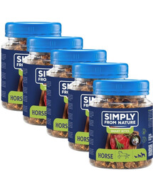 SIMPLY FROM NATURE Smart Bites - Friandises de viande de cheval pour chiens - 5x130 g