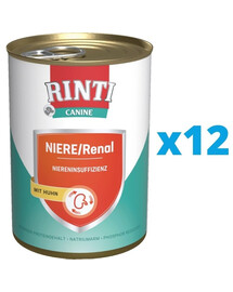 RINTI Canine Niere/Renal Chicken - Poulet pour soutenir la fonction rénale - 12 x 800 g