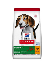 HILL'S Science Plan Canine Puppy Medium Chicken 18 kg nourriture pour chiens de taille moyenne poulet + 2 boîtes de conserve et Ajax Spray GRATUIT