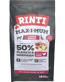 RINTI MAX-I-MUM Large Breed Chicken - avec du poulet pour les chiens de grandes races - 12kg