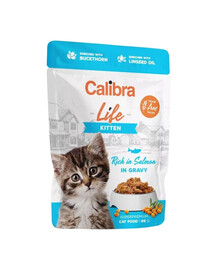CALIBRA Cat Life Pouch Kitten Salmon in gravy - pour chatons - 85 g