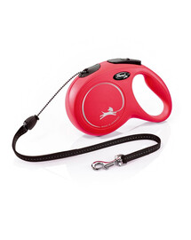 FLEXI Laisse New Classic M Corde 8m Rouge