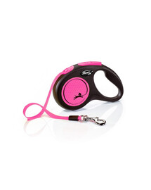 FLEXI Laisse New Neon Sangle S 5m Rose/Noir