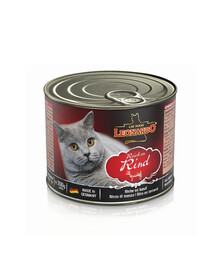 LEONARDO Quality Selection Pâtée pour chats riche en bœuf 200 g