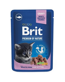 BRIT PREMIUM Pouch White Fish Kitten 24x100g