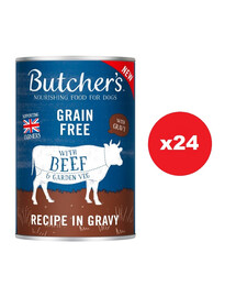 BUTCHER'S Original Recipe in Gravy - morceaux de bœuf en sauce pour chiens  -  24 x 400g
