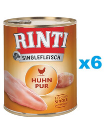 RINTI Singlefleisch Chicken Pure - Poulet monoprotéinée - 6x400 g